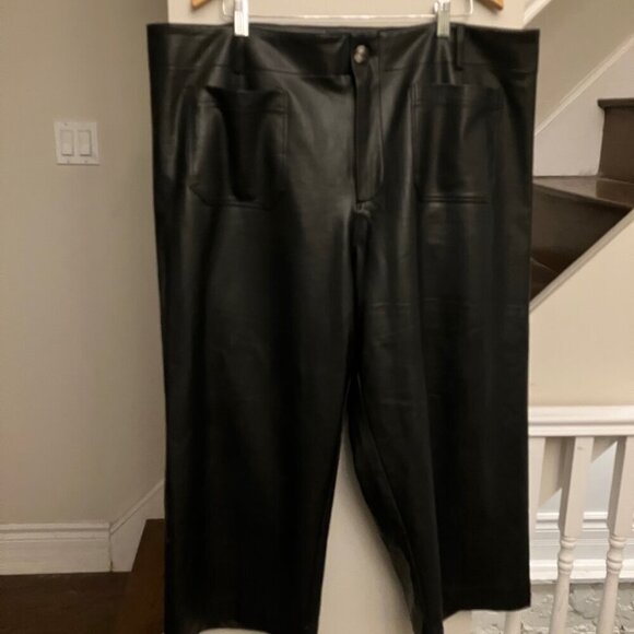 Maeve by Anthropologie Black Leather Colette Pants - Picture 4 of 11